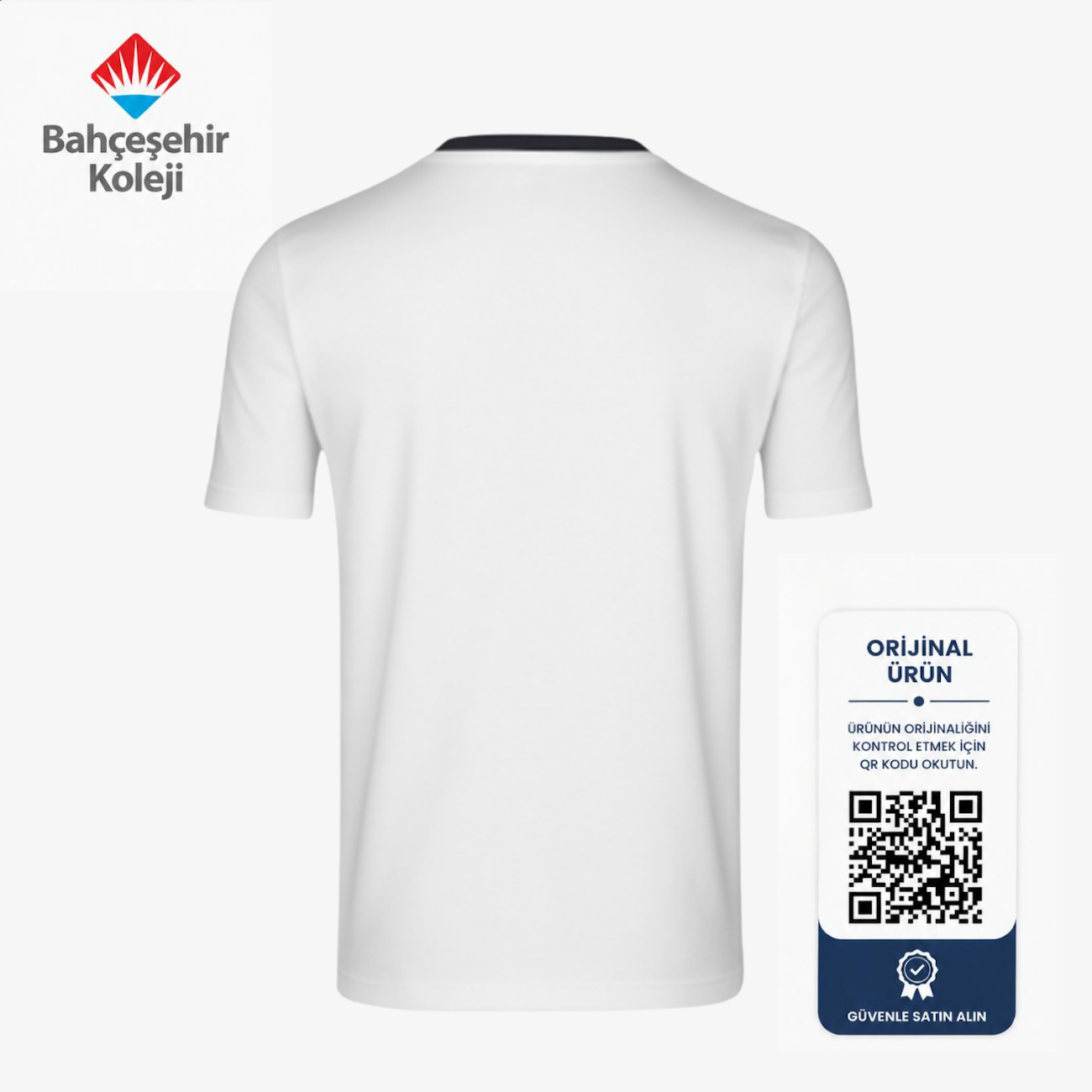 BK Spor Yaka T-Shirt Beyaz