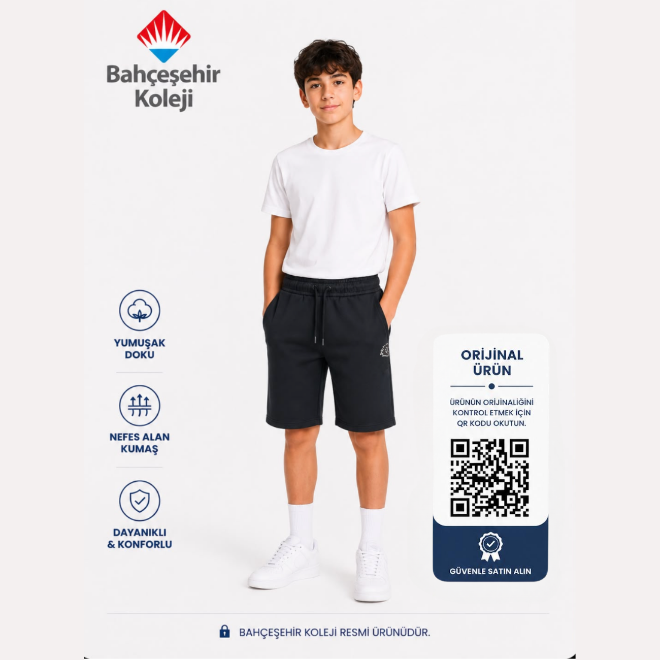 BK Zip-Up Shorts Siyah