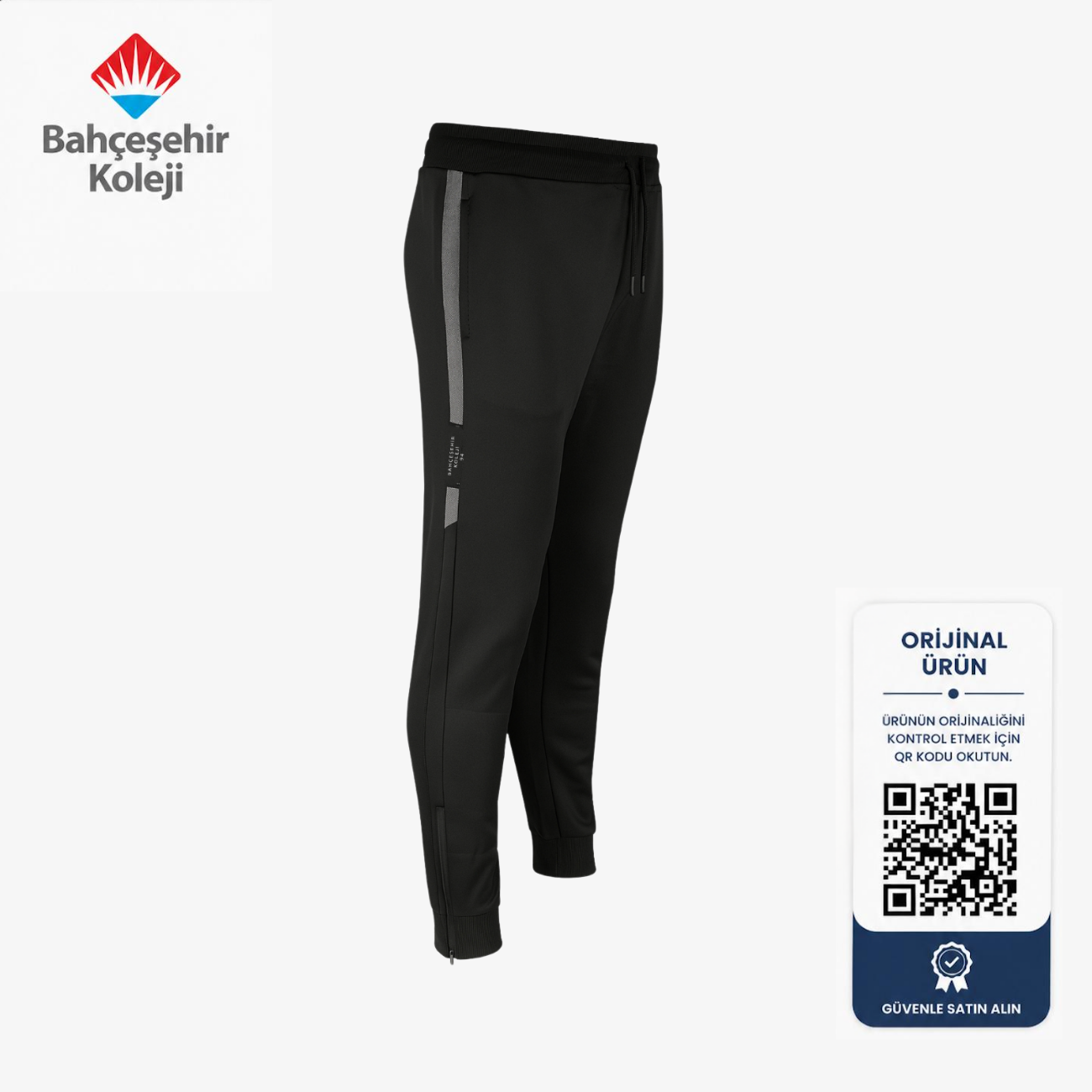 BK Zip-Up Tracksuit Pants Siyah