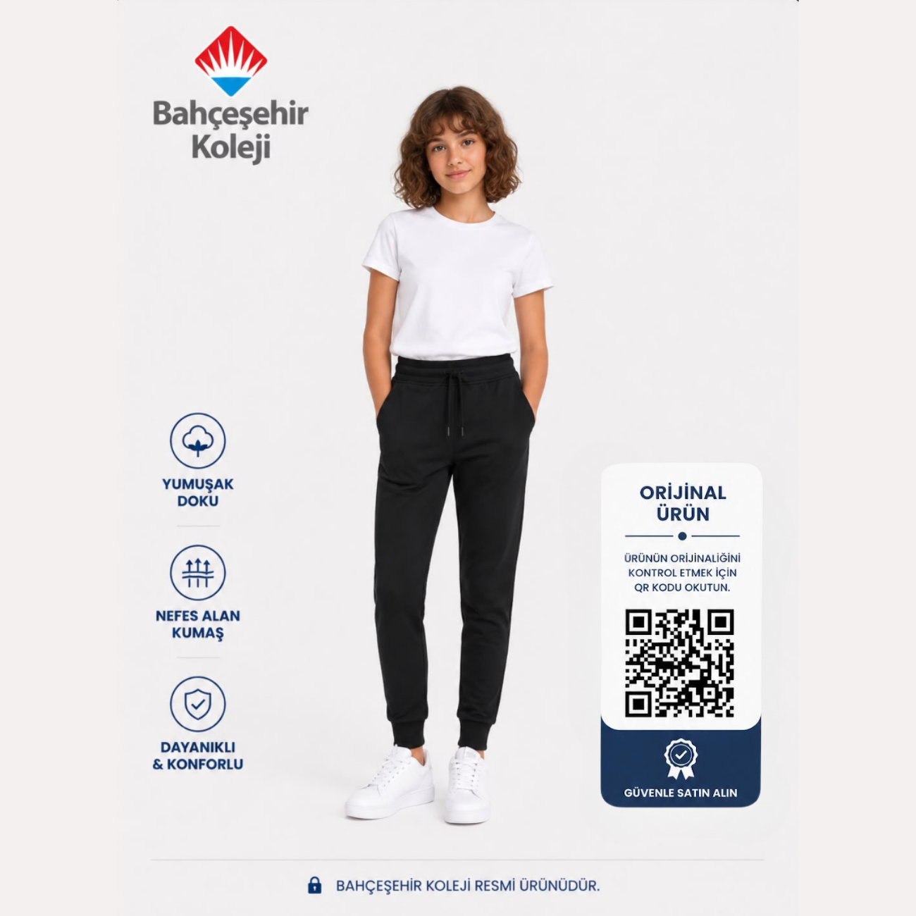 BK Zip-Up Tracksuit Pants Siyah
