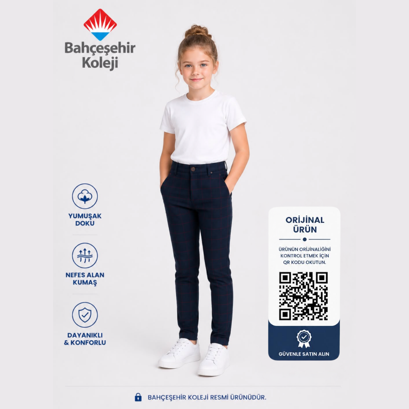 BK Academy Unisex Ekose Pantolon