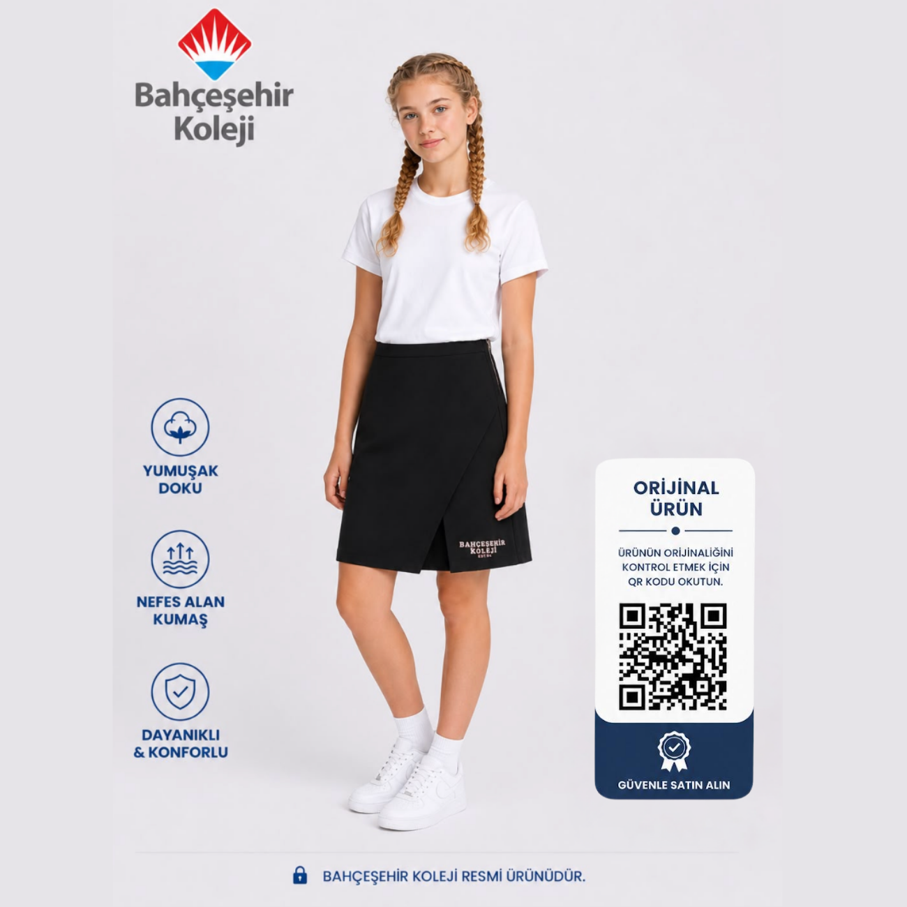 BK Campus Uniform Skirt Dark Blue (Etek)