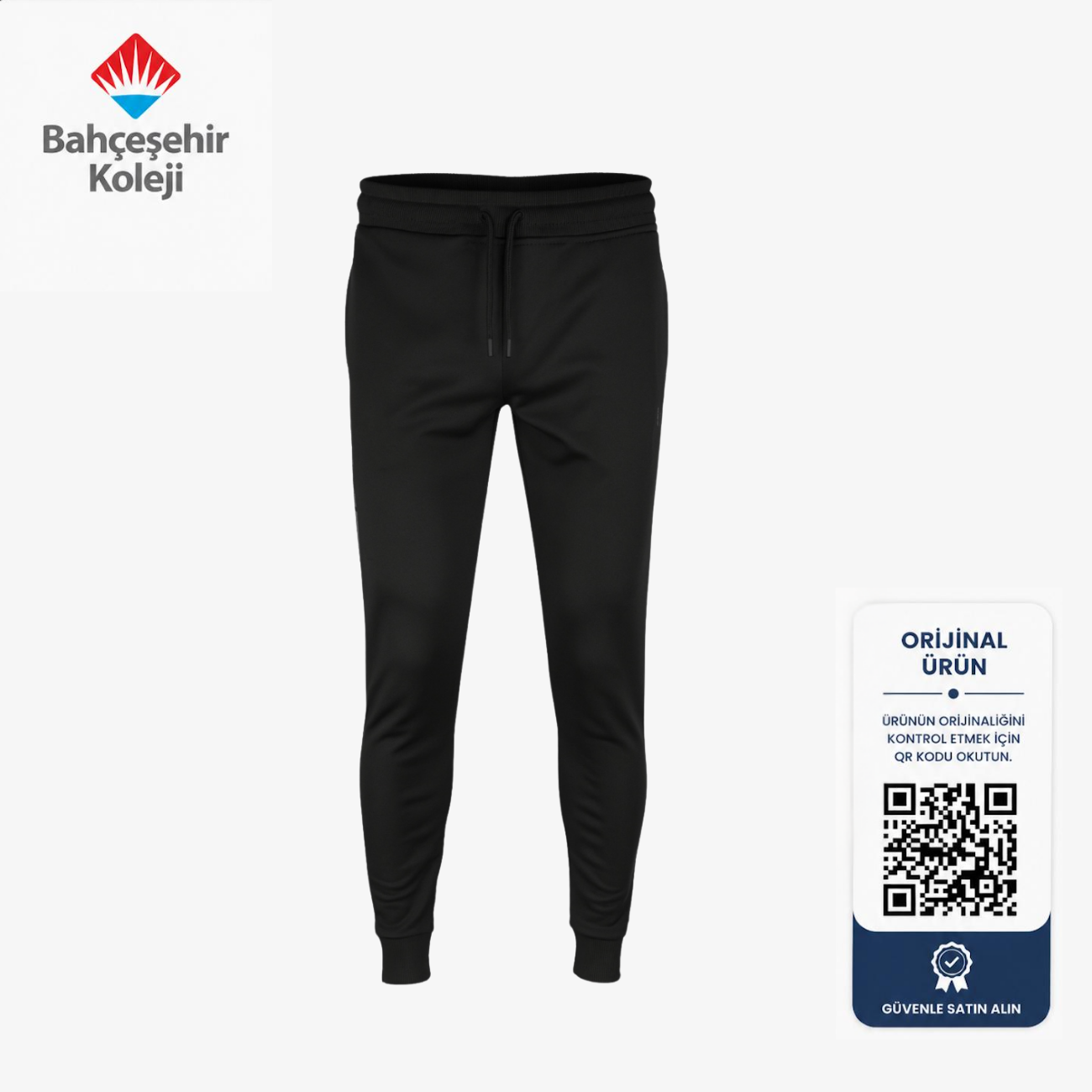 BK Zip-Up Tracksuit Pants Siyah