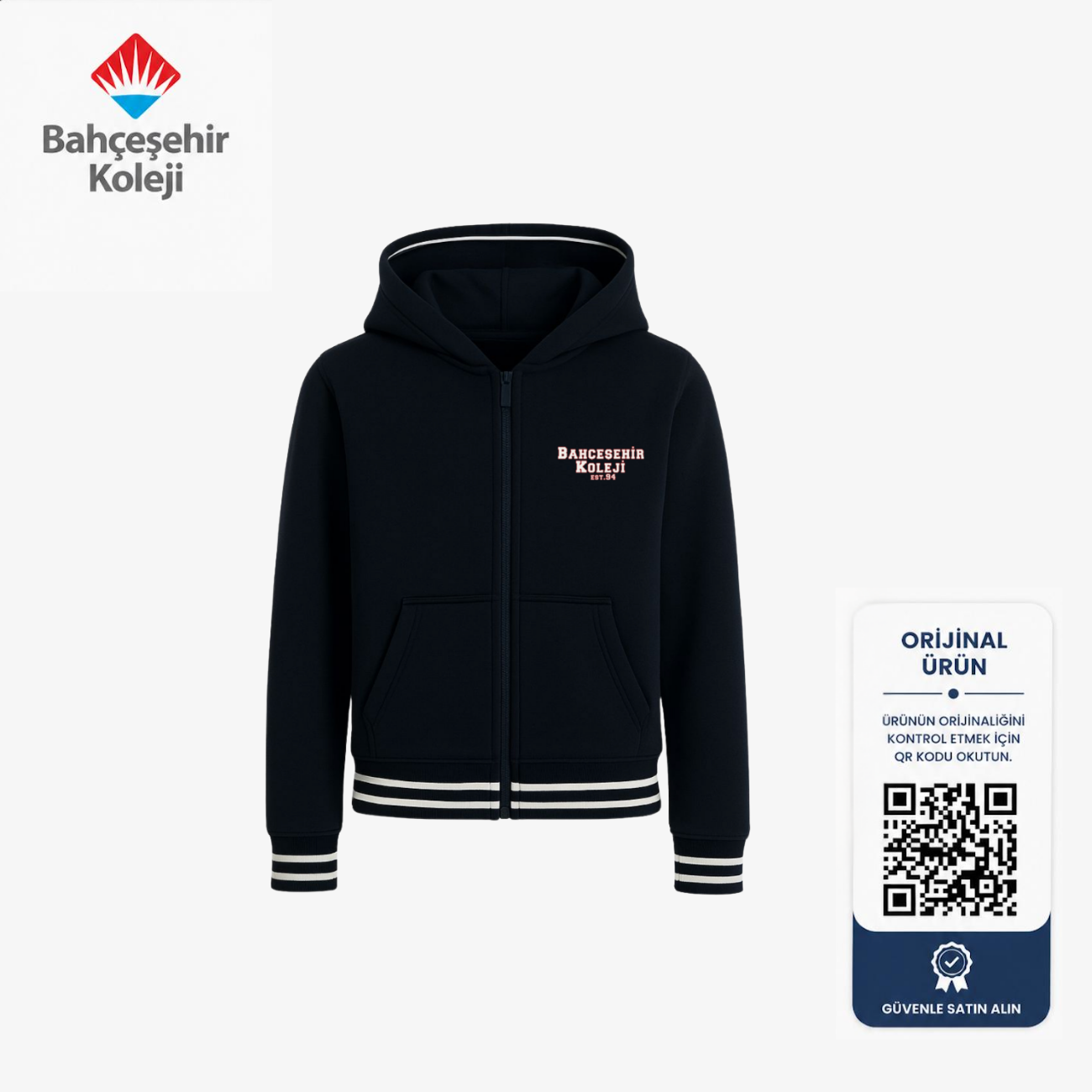 BK Campus Zip Up Dark Blue