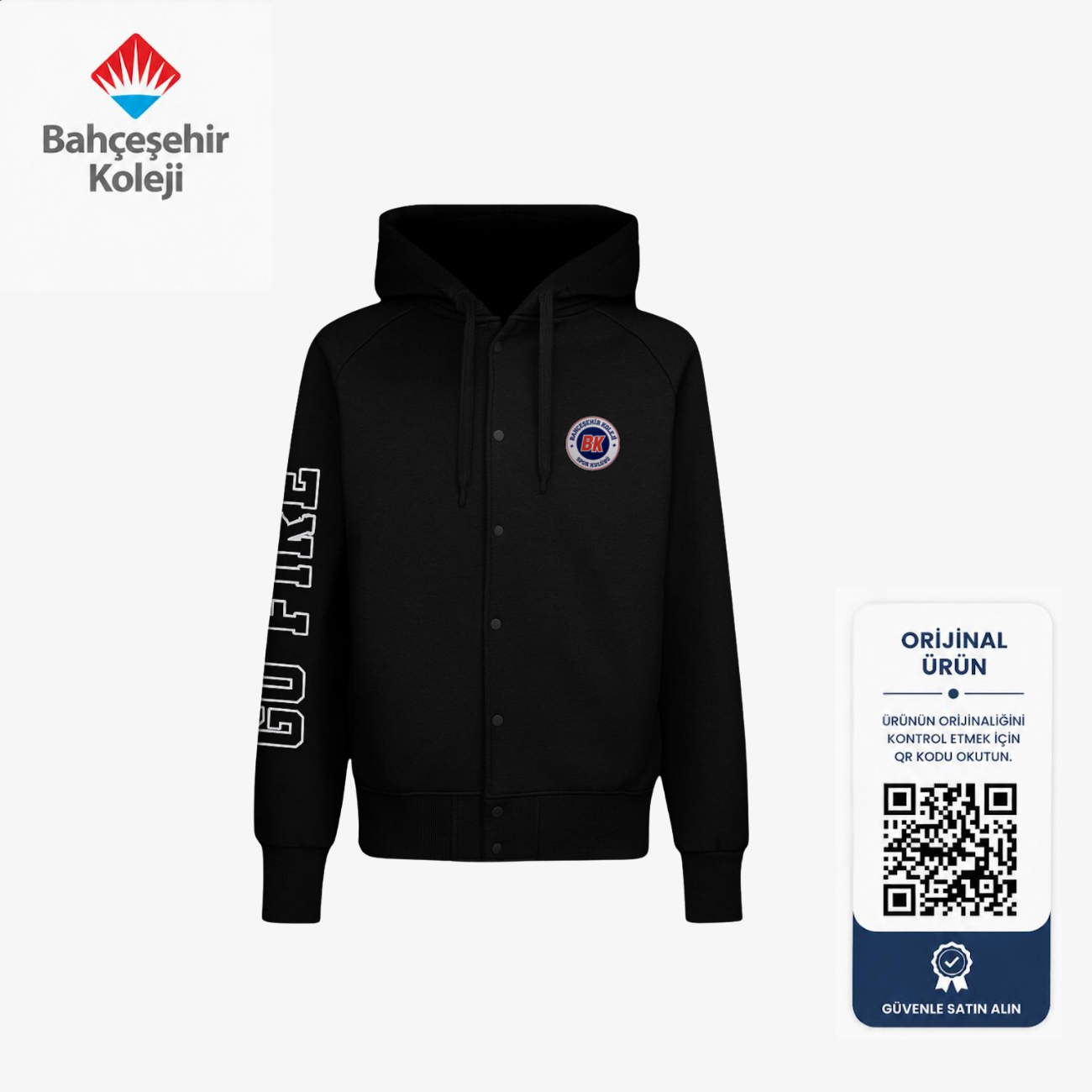 BK Hoodie&College Jacket Siyah